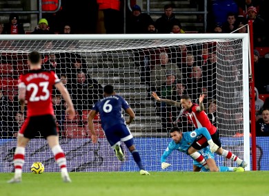 Danny Ings wheels away after scoring for Southampton.