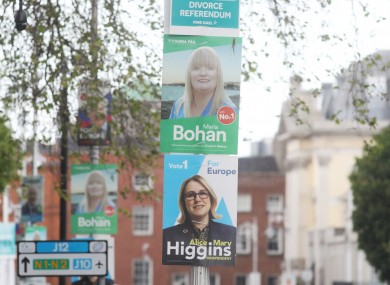 Election posters pictured in Dublin in May 2019.