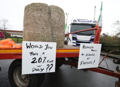 Farmers protesting in Naas today.