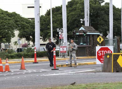 The scene of the shootings in Pearl Harbor