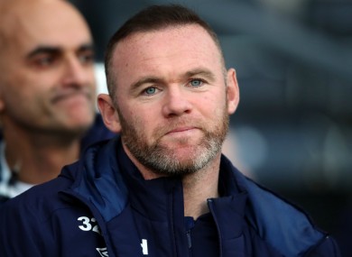 Derby County player-coach Wayne Rooney.
