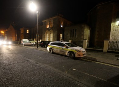 Gardaí at the scene of the incident last month.