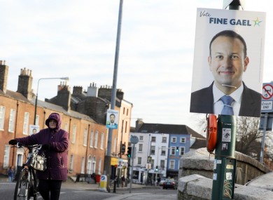 Election posters on Leeson Street Bridge.