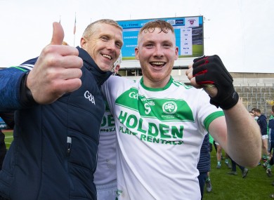 Henry and Evan Shefflin celebrating Ballyhale Shamrocks victory last Sunday.