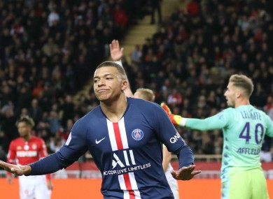 Kylian Mbappe did not celebrate his first goal against Monaco.