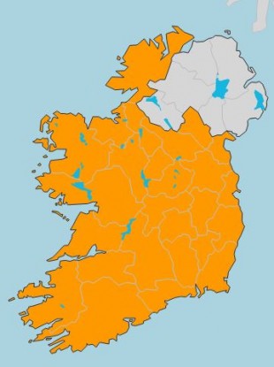 A Status Orange wind warning is in place in the Republic of Ireland.