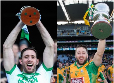 Michael Fennelly and Micheál Lundy celebrating after last year's All-Ireland deciders.