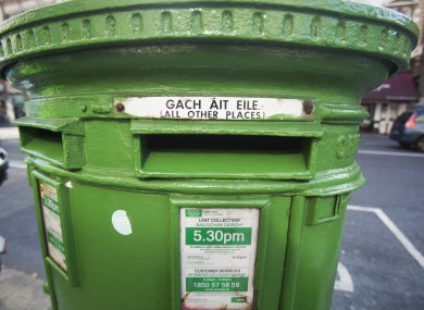 File photo of a post box in Dublin city centre.