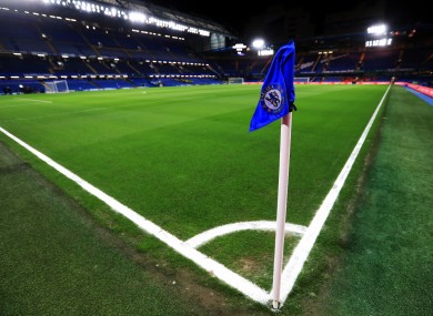 General view of the pitch at Stamford Bridge