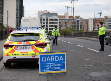 File photo of garda checkpoint.