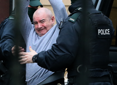 Paul McIntyre arrives at Derry Magistrates' Court
