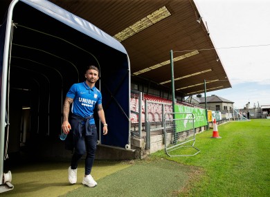 Sean Maguire arrives with Preston for a pre-season friendly at Turner's Cross last summer.