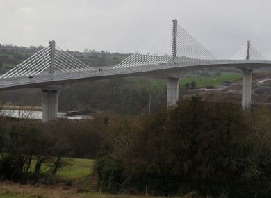 A view of Ireland's longest bridge, in New Ross, Co. Wexford, during the official opening.