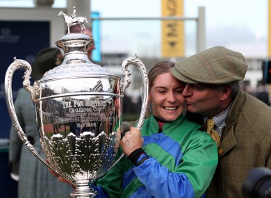 Maxine O'Sullivan celebrates with her father Eugene.