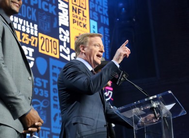 NFL commissioner Roger Goodell during last year's draft.