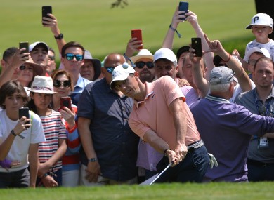 Rory McIlroy plays a shot onto the first green during the final round of the WGC - Mexico Championship.