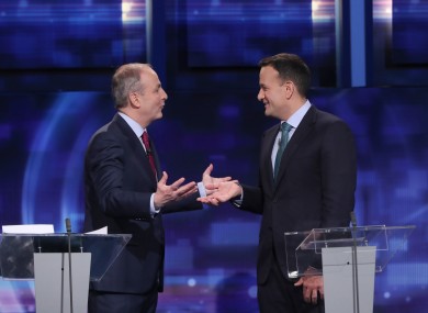Micheál Martin and Leo Varadkar during a debate before February's general election.