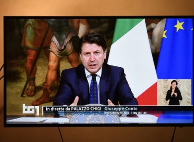 Giuseppe Conte spoke to Italians earlier this month, announcing that restrictions would continue until at least 13 April.