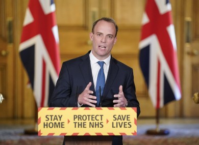 UK Foreign Secretary Dominic Raab gave today's daily press briefing at Downing Street