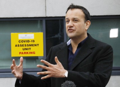 Taoiseach Leo Varadkar at a Covid-19 community hub earlier this week.