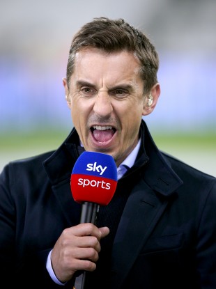 Gary Neville on duty with Sky Sports.