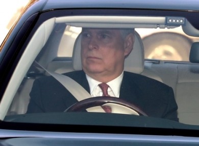Prince Andrew driving in to Buckingham Palace last year.