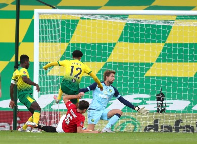 Manchester United's Harry Maguire scores his side's second goal of the game.