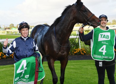 John Allen with Russian Camelot after victory in Adelaide