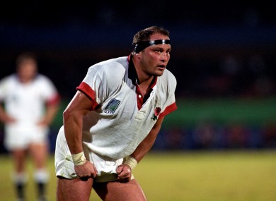 Brian Moore playing for England at the 1995 World Cup.