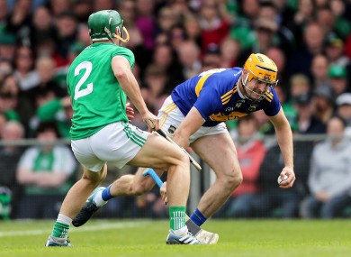Seamus Callanan and Sean Finn in action in last year's Munster final.