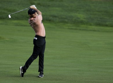 McIlroy hits from the 10th fairway during yesterday's first round.