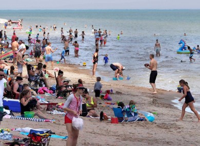 Neshotah Beach in Wisconsin yesterday.