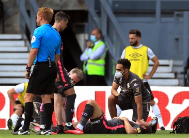 Berardi receiving treatment on Saturday.
