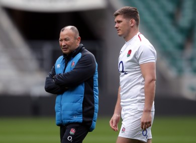 Owen Farrell (right) and England head coach Eddie Jones.