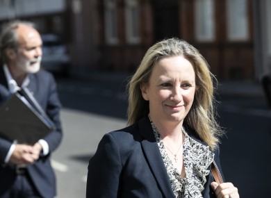 Gemma O'Doherty arriving at the Four Courts with John Waters for their High Court action in May.