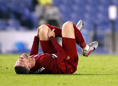 Henderson was injured on Wednesday against Brighton.