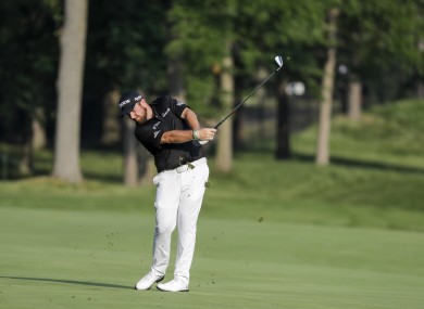 Shane Lowry on the 13th hole earlier today.