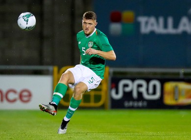 Dara O'Shea in action for the Ireland U21s.