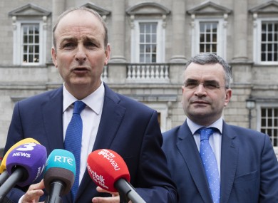 Taoiseach Micheál Martin with former Agriculture Minister Dara Calleary.
