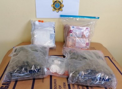Drugs and cash seized in Naas, Co Kildare earlier this month.