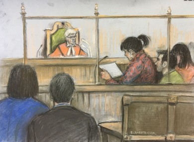 Court artist sketch by Elizabeth Cook of Lisa Rutherford, mother of 17-year-old Chloe Rutherford from South Shields reading her victim statement at the Old Bailey, London
