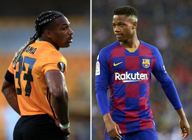 Adam Traore (left) and Ansu Fati - both products of La Masia and of African descent.