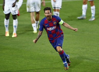 Lionel Messi celebrates.