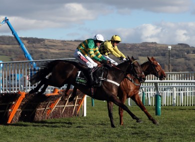 Buveur D'Air on the way to winning the 2018 Champion Hurdle.