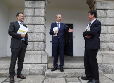 Leo Varadkar, Micheál Martin and Eamon Ryan (file photo).
