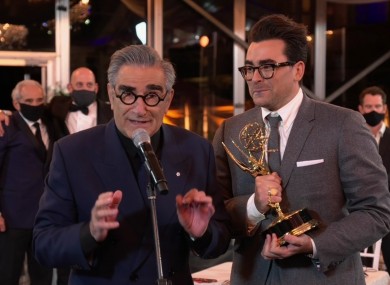 Eugene Levy Emmys for his writing and acting role in Schitt's Creek.