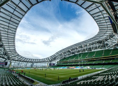 The Aviva Stadium where tomorrow's Leinster-Munster semi-final will take place.