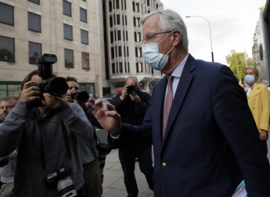 EU Chief negotiator Michel Barnier as he leaves a meeting in London.