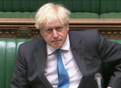 British Prime Minister Boris Johnson pictured in the House of Commons yesterday.