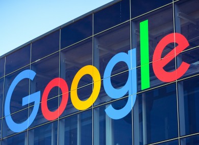 File image of Google sign on glass building.